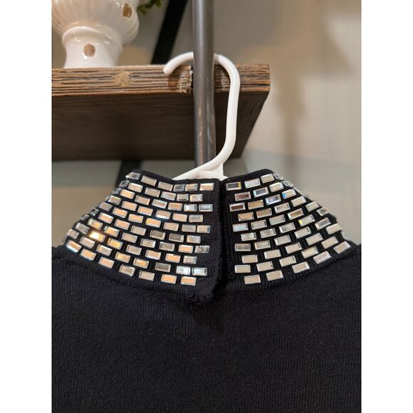 retrofete Monroe Knit Embellished Dress Black Womens Size Medium - Picture 12 of 16